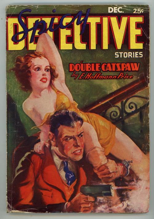 Spicy Detective Dec 1936 GG Parkhurst Cvr , E. Hoffman Price; Trimmed - Pulp