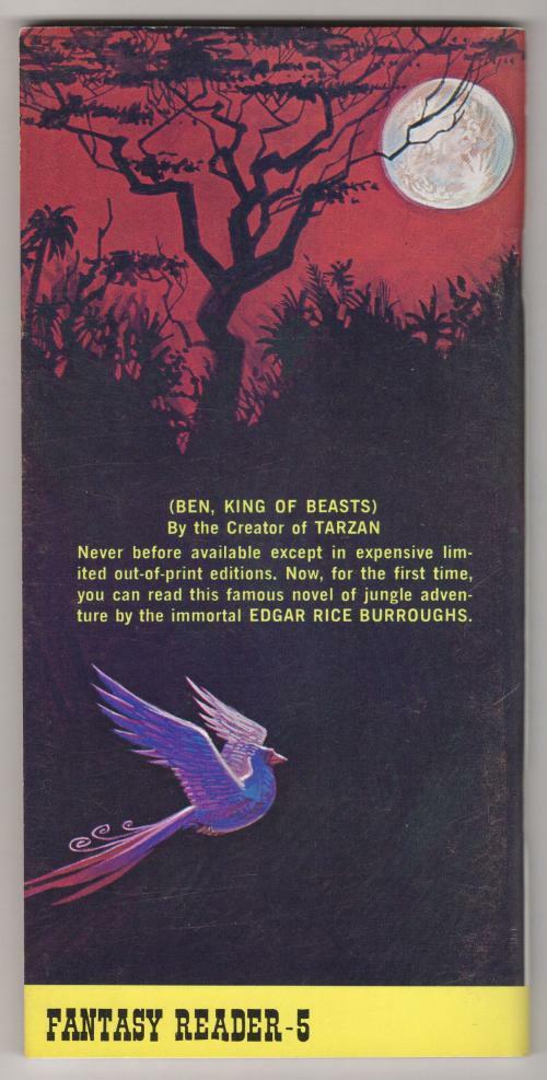 The Man Eater (Ben, King of Beasts) by E. R. Burroughs Fantasy House Galleys/...