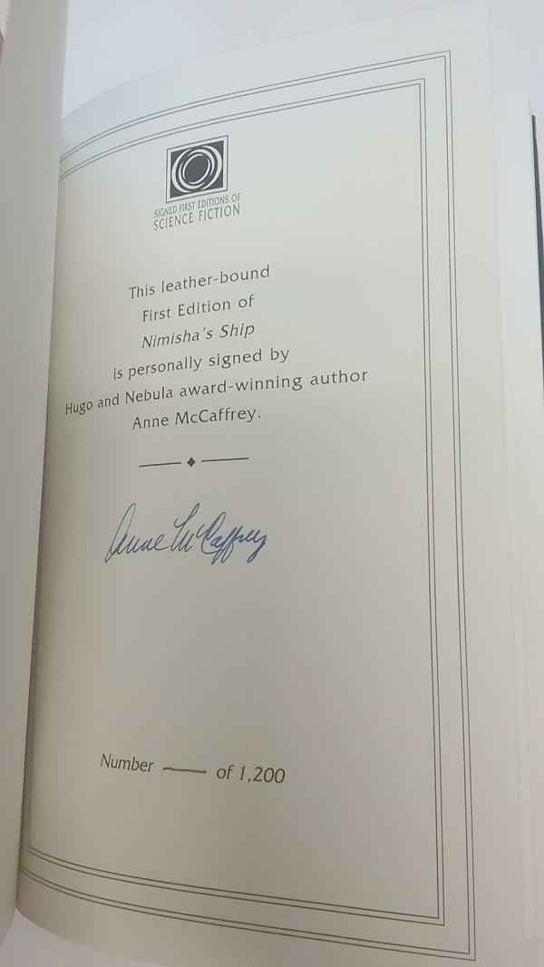 Nimisha's Ship by Anne McCaffrey (Author's Copy) Easton Press Signed Ltd Leather