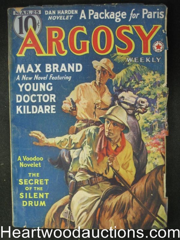 Argosy March 25 1939 Dr. Kildare, Zagat  Sci-Fi, Luke Short