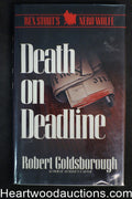 Death On Deadline by Robert Goldsborough (1987) Signed Author Inscription w/DJ- 