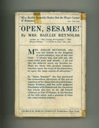 "Open Sesame!" by Mrs. Baillie Reynolds Golden Age Mystery (First Edition)