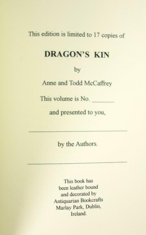 Dragon's Kin by Anne McCaffrey (First Edition)