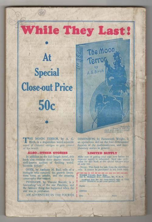 Weird Tales Jun 1937 Brundage Cvr; Bloch, Kuttner; Ernst; Belknap Long