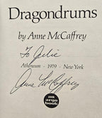 Dragondrums by Anne McCaffrey (Second Printing) Signed