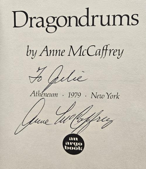 Dragondrums by Anne McCaffrey (Second Printing) Signed