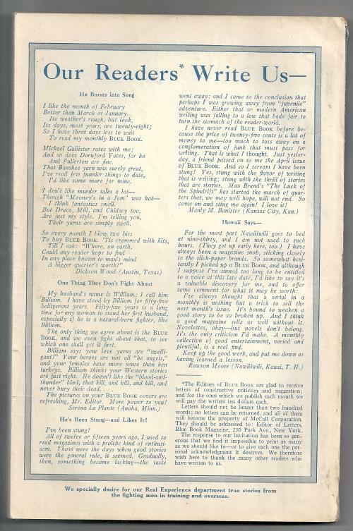 Blue Book Jun 1941 The Luck of the Spindrift by Luke Short; Nelson Bond Sci-fi