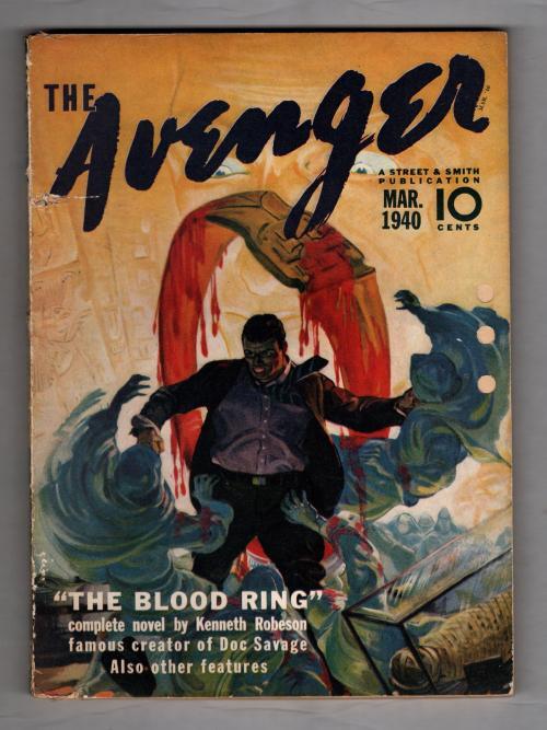 The Avenger Mar 1940 Norman A Daniels; Robeson; HW Scott Cvr - Pulp