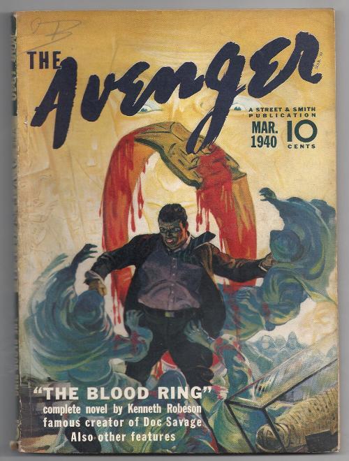 The Avenger Mar 1940 Norman A Daniels; Robeson; HW Scott Cvr - Pulp