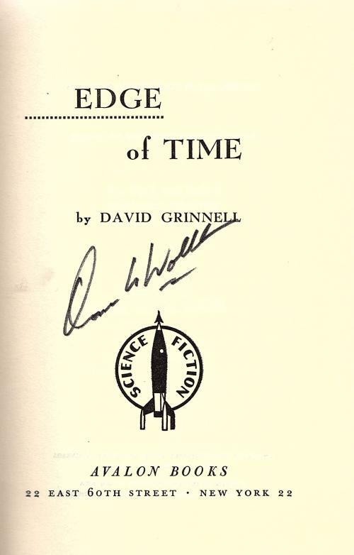 Edge of Time by David Grinnell (First Edition) Ric Binkley Cvr Signed