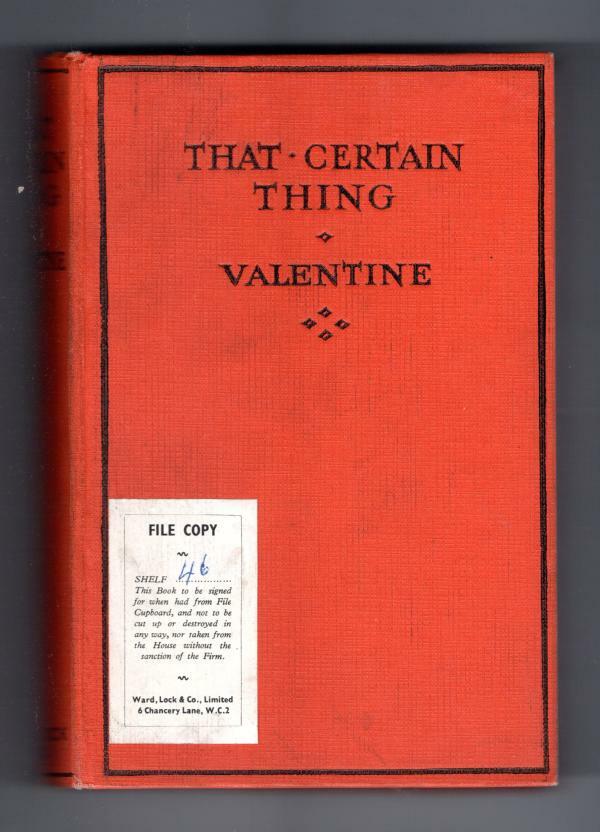 That Certain Thing by Valentine (First Edition) File Copy