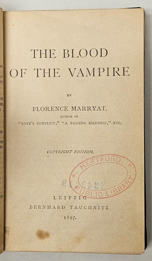The Blood of  the Vampire by Florence Marryat
