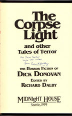 The Corpse Light by Dick Donovan (ps. James Muddock) Signed