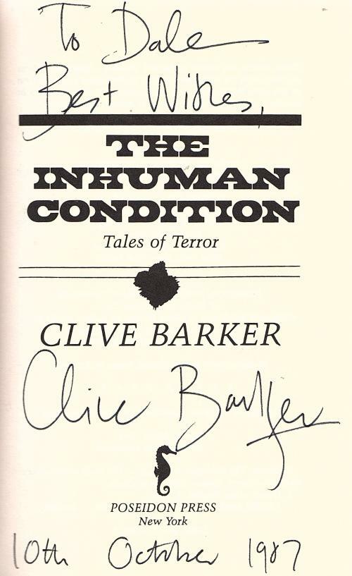 The Inhuman Condition by Clive Barker (First Edition) Signed by Asimov