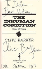 The Inhuman Condition by Clive Barker (First Edition) Signed by Asimov