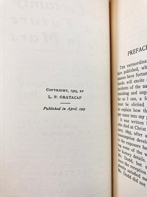 The Certainty of a Future Life in Mars by L.P. Gratacap (First Edition)