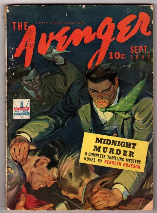 The Avenger Sep 1942 Leslie Ross Cvr; "Midnight Murder" Robeson - Pulp