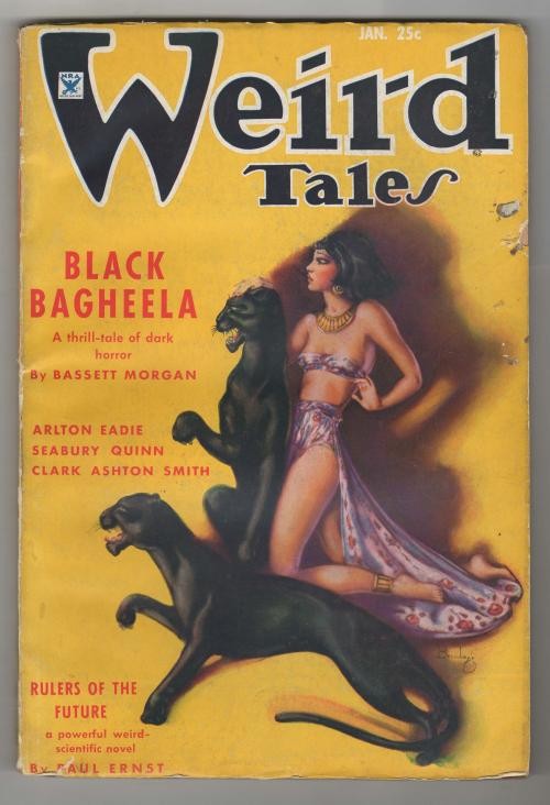 Weird Tales Jan 1935 Brundage GGA Cvr; First Robert Bloch Pro story - Pulp