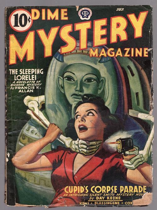 Dime Mystery Jul 1942 Horror Cvr; William Campbell Gault - Pulp