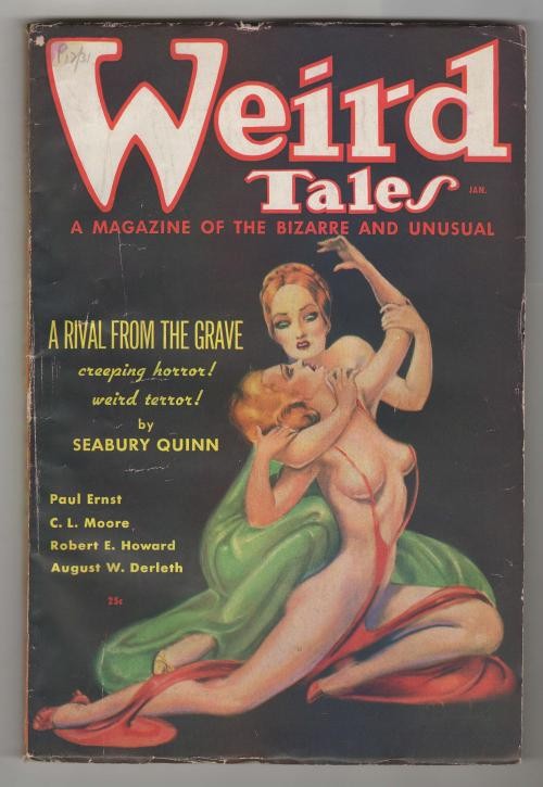 Weird Tales Jan 1936 Brundage GGA Cvr; RE Howard- Conan; Quinn; Derleth; Moore
