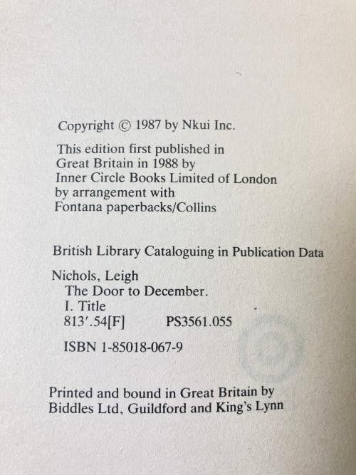 The Door to December by Leigh Nichols (Dean Koontz) First Edition
