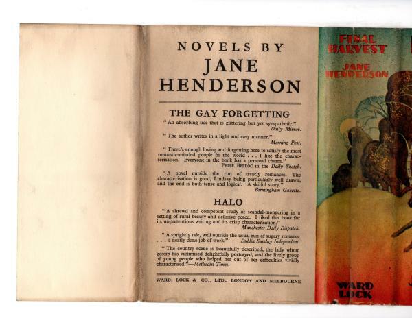 Final Harvest by Jane Henderson (First Edition) File Copy