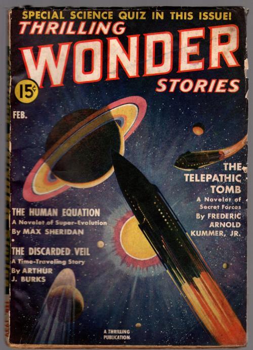 Thrilling Wonder February 1939 SciFi Cvr; Max C. Sheridan; Carl Jacobi