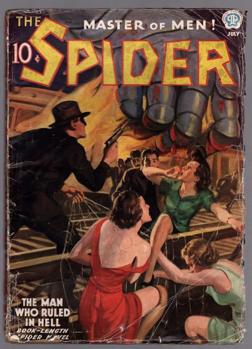 The Spider Jul 1937 John Newton Howitt Cvr Norvell Page returns - Pulp