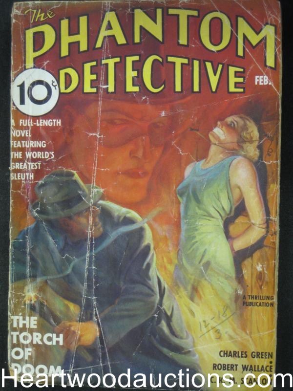 Phantom Detective  February 1937  Gruesome Wild cvr; The Torch of Doom