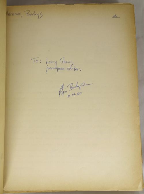 Rogue Moon by Algis Budrys (Original Manuscript) Signed
