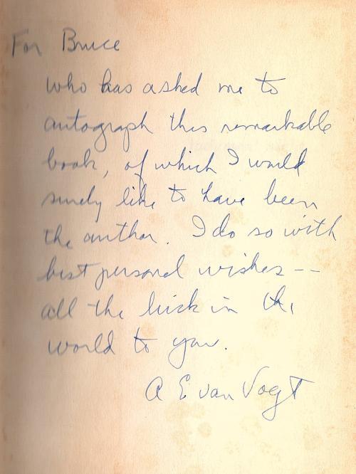 Judgement Night by C.L. Moore (First Edition) Signed by A.E. Van Vogt