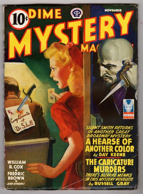 Dime Mystery Nov 1942 A Hearse of Another Color - High Grade - Pulp