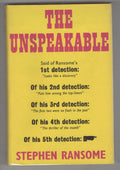 The Unspeakable by Stephen Ransome (First UK Edition) Gollancz File Copy