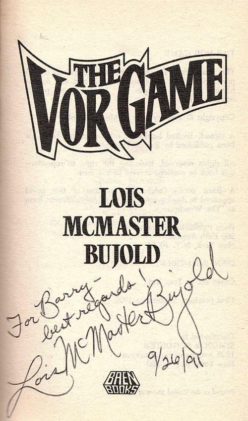 The Vor Game by Lois McMaster Bujold (First Printing) Signed