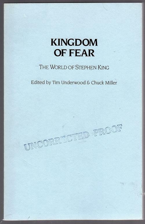 Kingdom of Fear by Tim Underwood (editor) Uncorrected Proof
