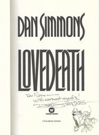 Lovedeath by Dan Simmons (First Edition) Signed