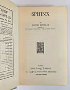 Sphinx by David Lindsay (First Edition)
