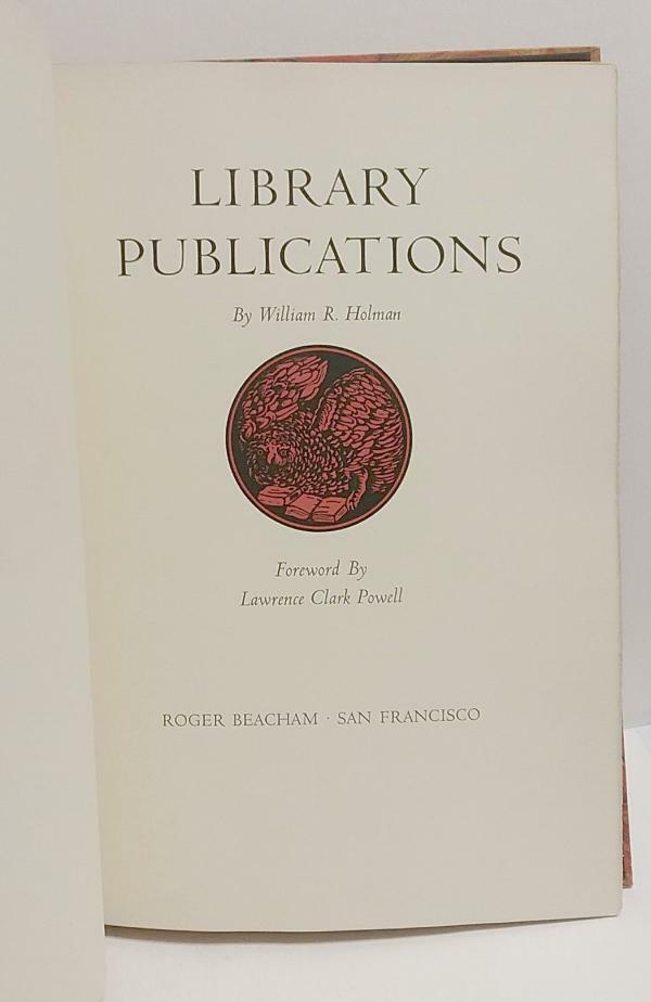 Library Publications by  William R. Holman