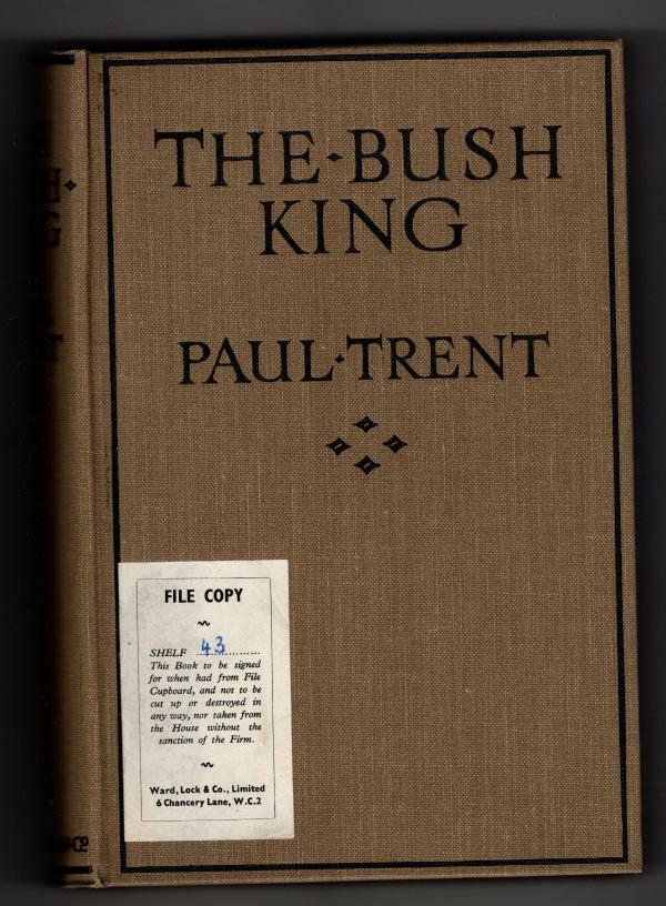 The Bush King by Paul Trent (First Edition) Hubin Listed, Ward File Copy