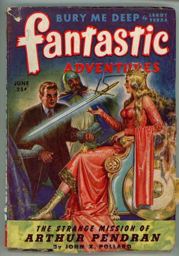 Fantastic Adventures Jun 1944 GGA Arthurian Inspired Cover Art Pulp