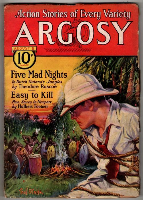 Argosy Aug 8 1931 Paul Stahr Cvr; R. M. Farley; Theodore Roscoe; Hulbert Footner