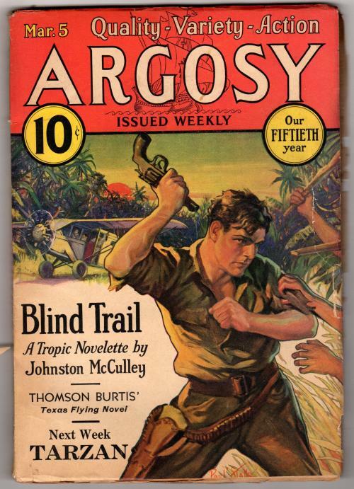 Argosy Mar 5 1932 Paul Stahr Cvr; Johnston McCulley; Thomson Burtis; Tarzan Ad
