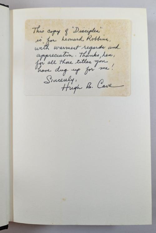 Disciples of Dread by Hugh B. Cave (First Edition) Signed