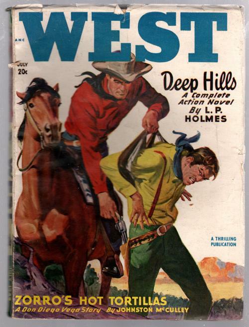 West Jul 1949 Lillis Cover Art; Johnston McCulley;