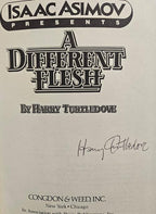 A Different Flesh by Harry Turtledove Signed