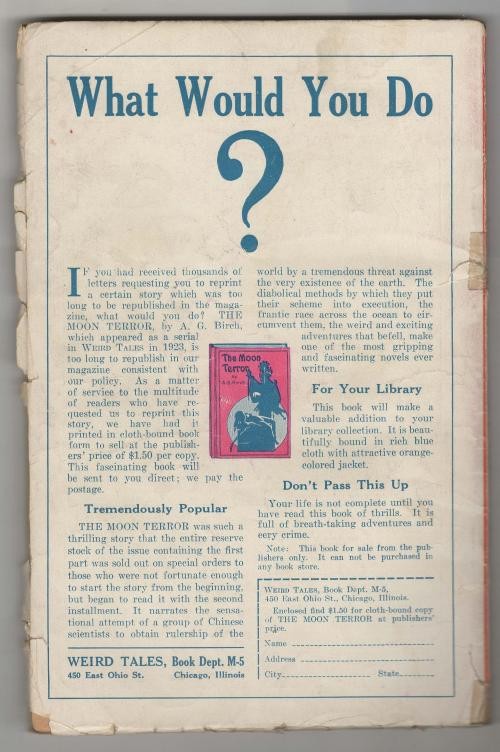 Weird Tales Jun 1928 C. C. Senf Cvr; Quinn; H. P. Lovecraft; Derleth; MW Wellman