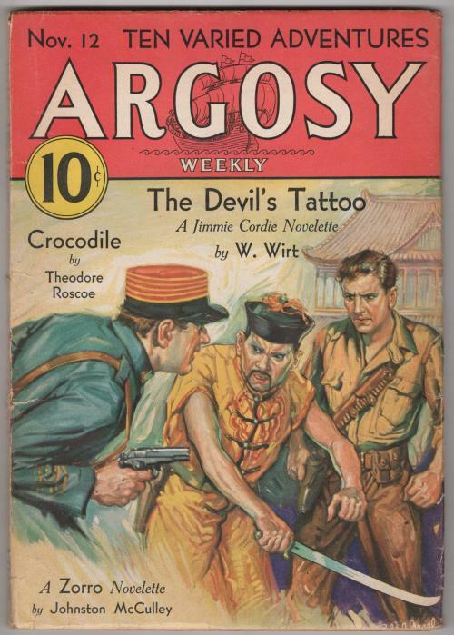 Argosy Nov 12 1932 Graef Cvr; ZORRO story - Johnston McCulley; A. Merritt