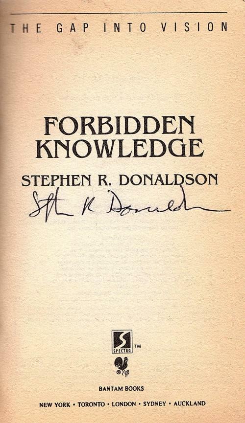 Forbidden Knowledge by Stephen R. Donaldson (First Printing)