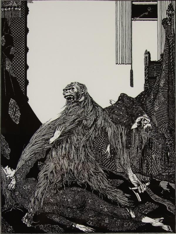 Harry Clarke ART PRINT Illustration EDGAR ALLAN POE "Murder in the Rue Morgue"