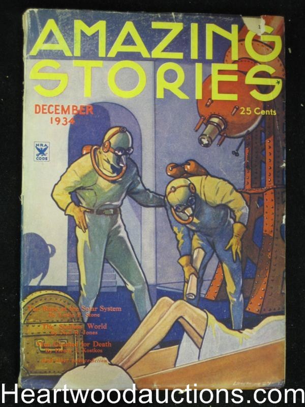 "Amazing Stories" December 1934, Morey cover